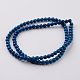 Dyed Natural Fossil Beads Strands G-E328-4mm-09-3