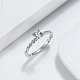 Серебряное кольцо на палец с 925 родиевым покрытием RJEW-C064-01E-P-2