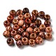 100 pièce de perles teintes en bois imprimées WOOD-P019-01A-1