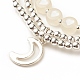 2Pcs 2 Style Alloy Moon Charm Multi-strand Bracelets Set BJEW-JB08158-02-5