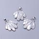 Natural White Shell Mother of Pearl Shell Pendants SSHEL-J004-59A-1