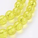 1 fil jaune craquelé transparent perles rondes de fils de verre X-CCG-Q001-6mm-04-3