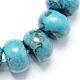 Dyed Natural Blue Agate Stone Rondelle Beads Strands G-S105-8mm-14-1