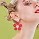 Fibloom 2 paires 2 couleurs boucles d'oreilles asymétriques fleur acrylique EJEW-FI0001-09-5