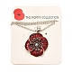 Alloy Poppy Flower Pendant Necklaces NJEW-B080-02P-3