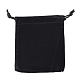 Sacs rectangle noir velours en forme de bijoux de cordon X-TP010-2-3