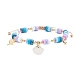 Bracelet perles tressées heishi surfeur en pâte polymère BJEW-TA00080-03-1
