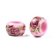 Perles rondelles acryliques opaques imprimées de fleurs SACR-S305-27-B03-3