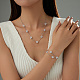 Colliers avec pendentif en perles de fleurs en acier inoxydable plaqué or véritable 18k pour femmes ZU7847-1-2