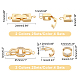 スーパーファインディング8セット2スタイルの真鍮製フォールドオーバークラスプ  プラチナ·ゴールデン  4セット/スタイル KK-FH0002-20-6