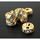 Iron Rhinestone Spacer Beads X-RB-A009-6MM-G-1