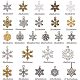 合金のチベット風チャーム  クリスマススノーフレーク  ミックスカラー  13~29x10.5~22x1.5~3mm  穴：1.5~3mm  約25種類/ 82個 PALLOY-NB0001-50-2