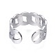 304 Stainless Steel Curb Chain Open Cuff Ring RJEW-T023-41P-2