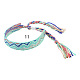 Bracelet cordon en coton tressé motif vagues FIND-PW0013-002K-1
