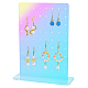 Rainbow Color Acrylic Vertical Jewelry Earring Display Stands EDIS-WH0022-09-1