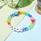 Bracelets de perles acryliques transparents et opaques pour enfants BJEW-JB06504-3