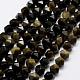 Natural Golden Sheen Obsidian Beads Strands G-K209-02I-10mm-1