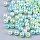 Perles en plastique imitation perles arc-en-abs OACR-Q174-5mm-03-2