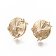 Brass Cubic Zirconia Stud Earring Findings KK-T050-57G-NF-1