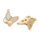 Латунные прозрачные кубические цирконии паве натуральные ракушки бабочка соединительные подвески KK-P283-08G-2