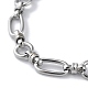 304 Stainless Steel Oval & Ring Link Chain Bracelets for Women BJEW-D028-01P-2