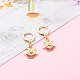 Brass Huggie Hoop Earrings for Christmas EJEW-JE04509-6