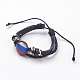 Adjustable Braided Leather Cord Retro Multi-strand Bracelets BJEW-TA0002-05M-1