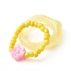 Anelli per dito con perline acriliche di fiori per ragazze adolescenti RJEW-JR00384-4