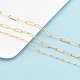 Benecreat 6pcs 61cm clip de papel chapado en oro collar de cadena de eslabones ovalados cadena de gargantilla de latón de 3 tamaños con cierre de garra de langosta y recipiente de plástico para hacer joyas MAK-BC0001-14G-4