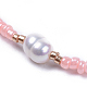 Verstellbarer Nylonfaden geflochtene Perlen Armbänder BJEW-JB04375-03-2