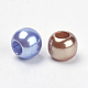 Perles acryliques couleur mélangée rondellea breloques avec grands trous pour création de bracelet européen de perles X-OPDL-C002-M-2