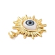 Evil Eye Resin Brass Pendants RESI-E026-02G-M-4