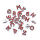 52 pieza 26 letras encantos de diapositivas de rhinestone de aleación ALRI-TA0001-13-3