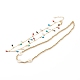 Colliers de perles en laiton et 304 ensembles de colliers à pendentif en forme de larme en acier inoxydable NJEW-JN03335-01-1
