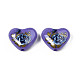 Flower Printed Opaque Acrylic Heart Beads SACR-S305-28-M01-2