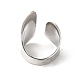 304 anello per polsino piatto aperto da donna in acciaio inossidabile RJEW-E063-28P-3