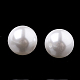 環境に優しいプラスチック模造真珠ビーズ  高い光沢  グレードA  片穴ビーズ  ラウンド  ホワイト  7mm  半分穴：1.4mm MACR-S278-7mm-01-2