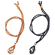 SUNNYCLUE 2Pcs 2 Colors Adjustable Braided Waxed Cord Macrame Pouch Necklace Making MAK-SC0001-11-1