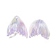 Placage uv pendentifs acryliques transparents irisés arc-en-ciel PACR-M002-09-3