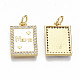 Real 16K Gold Plated Brass Micro Pave Clear Cubic Zirconia Pendants X-ZIRC-S067-194B-NF-2