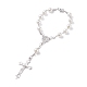 Bracelet chapelet en perles d'imitation prière religieuse BJEW-O140-01P-1