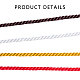 Olycraft 50m 2mm cordón de nailon satinado trenzado 3 capas cordón trenzado rojo hilo de hilo para manualidades y fabricación de joyas NWIR-OC0002-700-3