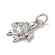 Латунные микропаве прозрачные подвески с фианитом KK-U046-02P-07-2