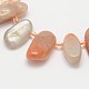 Natural Peach Moonstone Chips Bead Strands G-M239-26-1
