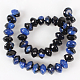 Glossy Dyed Natural Agate Rondelle Bead Strands G-E212-11-2