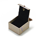 木製のリングボックス  ナイロンコード房付き  長方形  バリーウッド  6.5x6.1x3.8cm OBOX-Q014-07-2