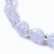 Natürliche blaue Achat Perlen Armbänder BJEW-F405-A02-3