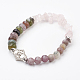 Juegos de joyas naturales de jade lila y cuarzo rosa SJEW-JS00952-03-2