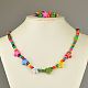 Wood Jewelry Sets for Kids: Bracelets and Necklaces SJEW-JS00310-2