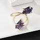 Натуральные кольца из аметистовой манжеты RJEW-B122-02G-03-2